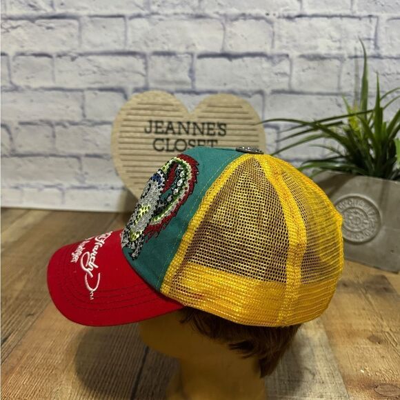 Authentic Ed Hardy by Christian Audigier Rhinestone Cap Hat Multicolor One Size - Picture 3 of 9